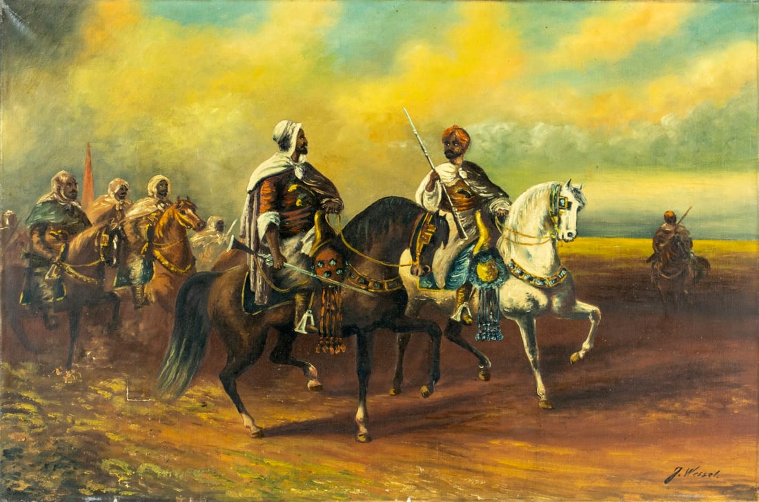 J Wessel (Europe,mid 20C) oil painting (1 of 12)