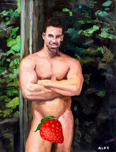 Alex Siryi (Ukraine,b 1997) oil painting: ARTIST: Alex Siryi (Ukrainian, born 1997) TITLE: Male Nude MEDIUM: oil on canvas CONDITION: Unstretched (In-House stretching available). Very good. No visible inpaint under UV light. ART SIZE: 26 x