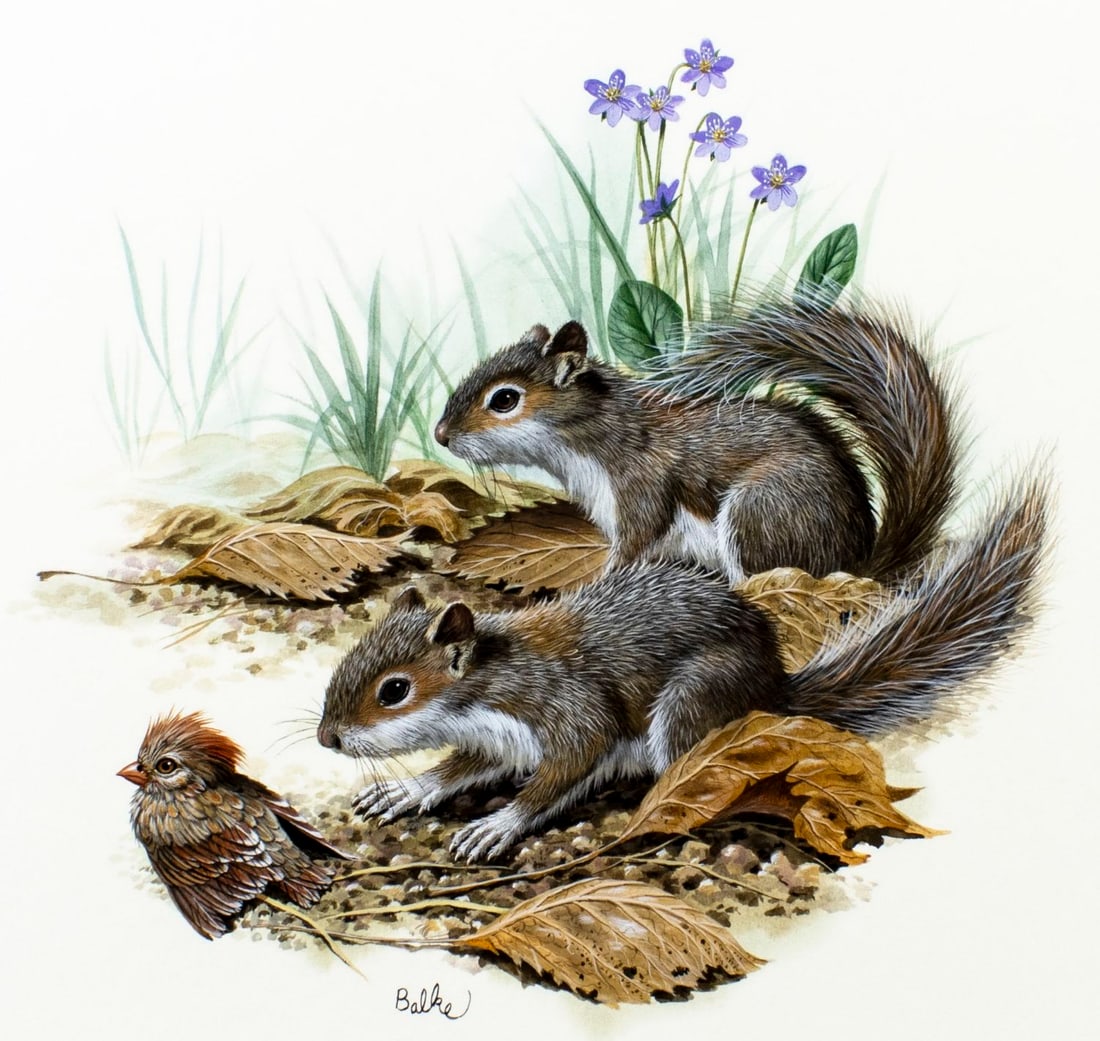 Don Balke (NC,1933-?) gouache painting (1 of 13)