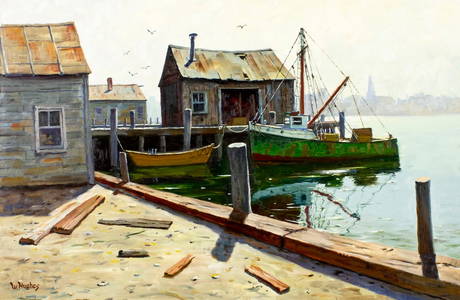 Hjalmar Cappy Amundsen (ME,NY,MA,1911-2001) oil painting