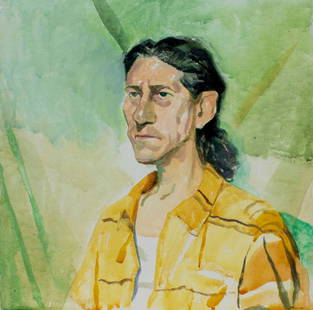 Daniel Chung (Canada,CA,20/21C): ARTIST: Daniel Min Gyo Chung (Canadian, California, 20/21 centuries) TITLE: Portrait of Man MEDIUM: oil on canvas board CONDITION: Very good. No visible inpaint under UV light. ART SIZE: 12 x 12