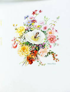 Barbara Walker (UK,20C) watercolor painting: ARTIST: Barbara Walker (United Kingdom, 20 century) TITLE: Honey Bee (titled on verso) YEAR: 1980 MEDIUM: watercolor on board CONDITION: Very good. ART SIZE: 7 x 6 inches / 17 x 15 cm BOARD SIZE: 12