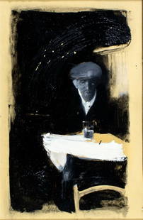 Herbert Tauss (NY,1929-2001) oil painting: ARTIST: Herbert Tauss (New York, 1929 - 2001) TITLE: Old Man MEDIUM: oil on board CONDITION: Some small paint losses. Minor craquelure. No visible inpaint under UV light.<