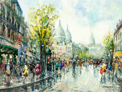 Salvadore Demone (Italy,1928-?) oil painting: ARTIST: Salvadore Demone (Italian, 1928 - ???) TITLE: Cityscape MEDIUM: oil on canvas CONDITION: Unstretched (In-House stretching available). Very good. No visible inpaint under UV light. ART SIZE: