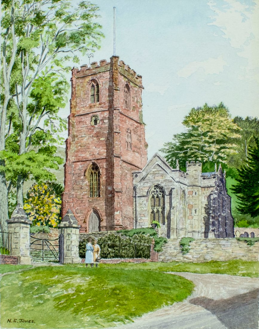 N E Jones (UK,mid 20C) watercolor painting (1 of 14)