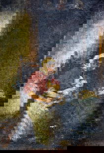 Antique early 20C European oil painting signed: ARTIST: - (European, early 20 century) TITLE: Mother and Child MEDIUM: oil on canvas CONDITION: Few small paint losses. Some craquelure. Some scattered small inpaintings/t