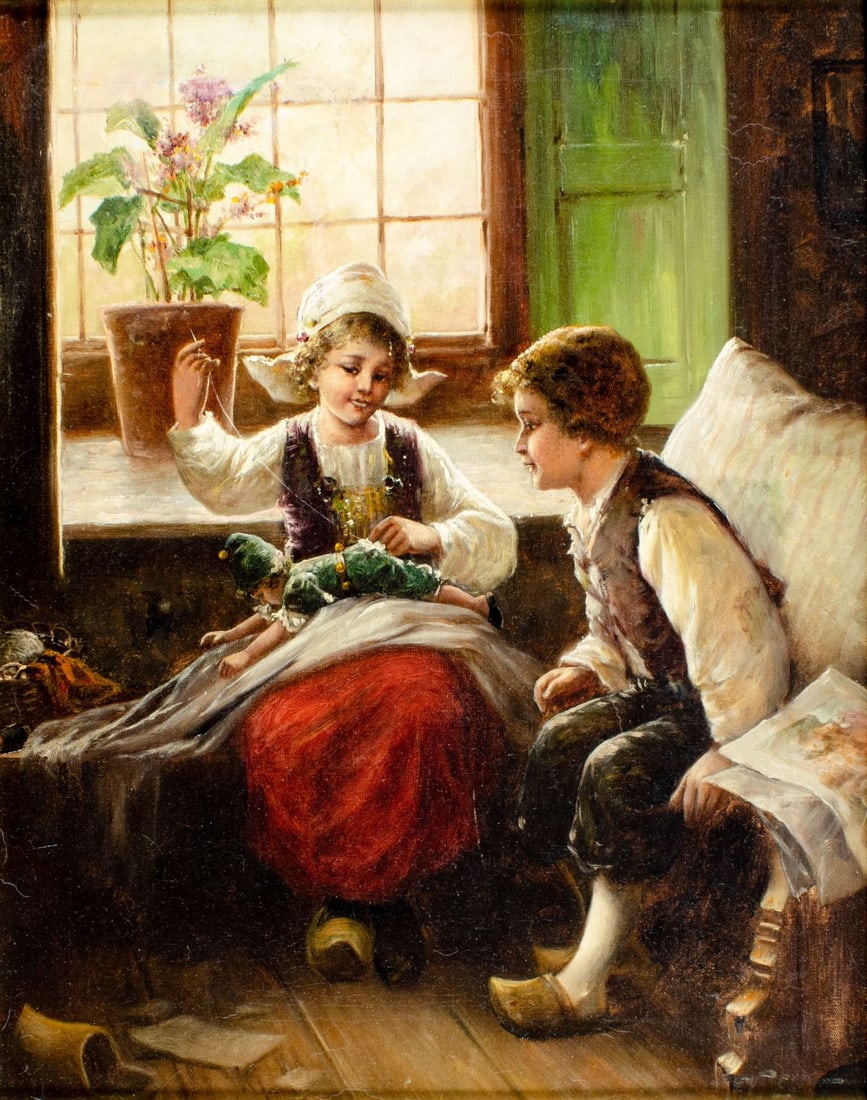 V Elliot (US,19C) oil painting antique (1 of 13)