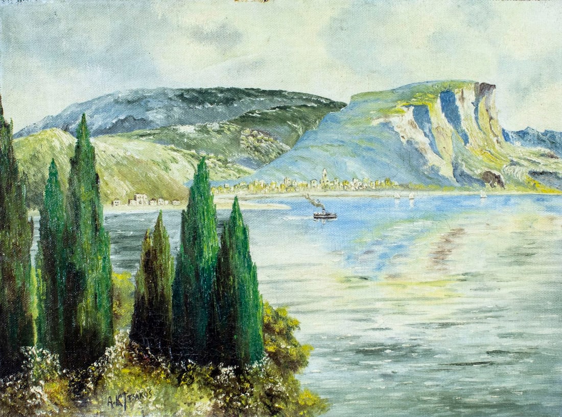 A Kitsakos (Greek,early 20C) oil painting antique (1 of 11)