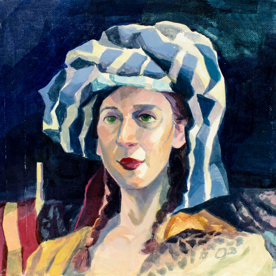 Daniel Chung (Canada,CA,20/21C): ARTIST: Daniel Min Gyo Chung (Canadian, California, 20/21 centuries) TITLE: Portrait of Woman MEDIUM: oil on canvas board CONDITION: Minor paint losses. No visible inpaint u