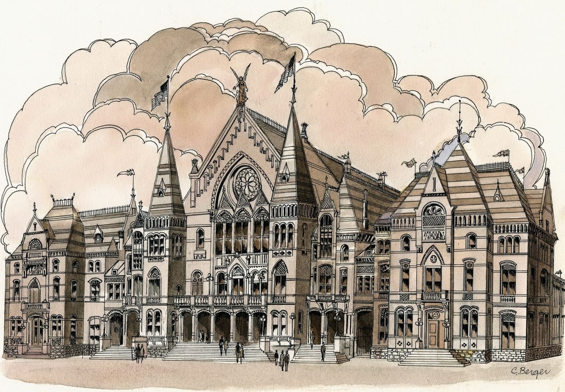 Charles Berger (NY,AZ,1922-2012) watercolor painting (1 of 14)