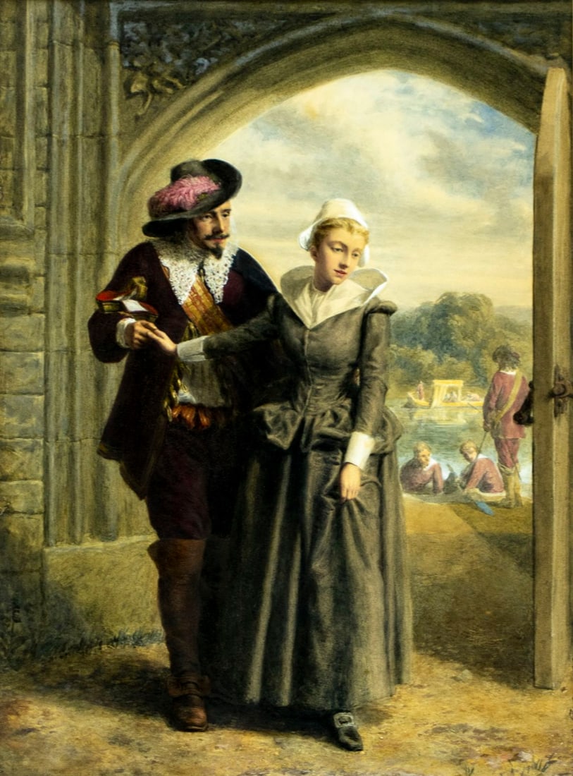 Valentine Bromley (UK,1847-1877) watercolor painting antique (1 of 12)