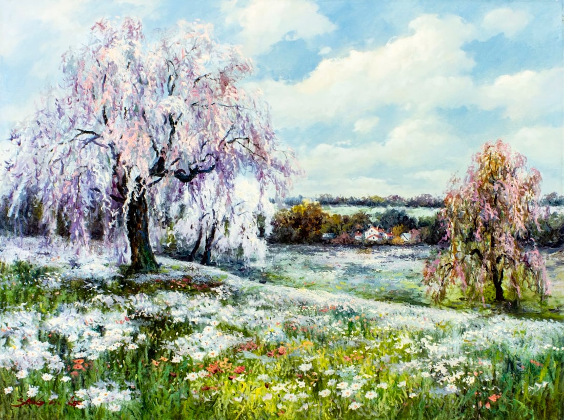 Sang M Lee (South Korea,US,1949-?) oil painting (1 of 13)