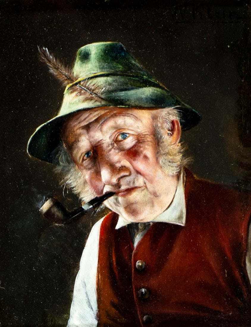 ANTIQUE OIL PAINTING BAR PIPE MAN ①と② 2点 ANTIQUE OIL PAINTING BAR PIPE MAN ①と② 2点