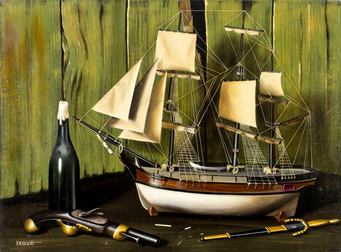 Francesco Alberti (Italy,1941-1996) oil painting (1 of 13)