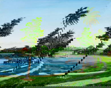 Saenz Werner (FL,20/21C) oil painting: ARTIST: Saenz Werner (Florida, 20/21 centuries) TITLE: Florida Landscape YEAR: 2007 MEDIUM: oil on canvas CONDITION: Very good. No visible inpaint under