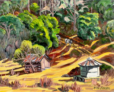 Ken Christensen (MI,CA,OH,b 1951) oil painting: ARTIST: Ken Christensen (Michigan, California, Ohio, born 1951) TITLE: Coming Home (titled on verso) YEAR: 2009 MEDIUM: oil on canvas CONDITION: Very goo