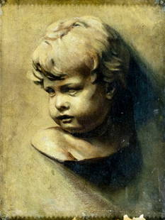 Antique early 20C British oil painting: ARTIST: - (United Kingdom, early 20 century) TITLE: Portrait YEAR: 1913 MEDIUM: oil on canvas CONDITION: Some scratches/paint losses mostly in the lowe