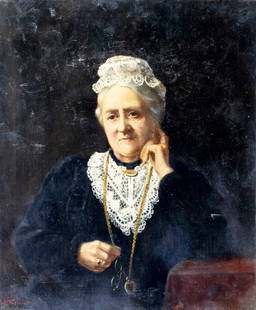 David W Haddon (UK,fl.1884-1914) oil painting antique: ARTIST: David W Haddon (United Kingdom, fl.1884 - 1914) TITLE: Portrait of Old Woman MEDIUM: oil on canvas. Canvas applied to board. CONDITION: Some repaired tears. Some p