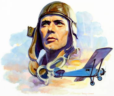 Douglas McKee Jones (CA,1929-2010) oil painting: ARTIST: Douglas McKee Jones (California, 1929 - 2010) TITLE: Pilot YEAR: 1989 MEDIUM: oil on canvas CONDITION: Overall good. No visible inpaint under U