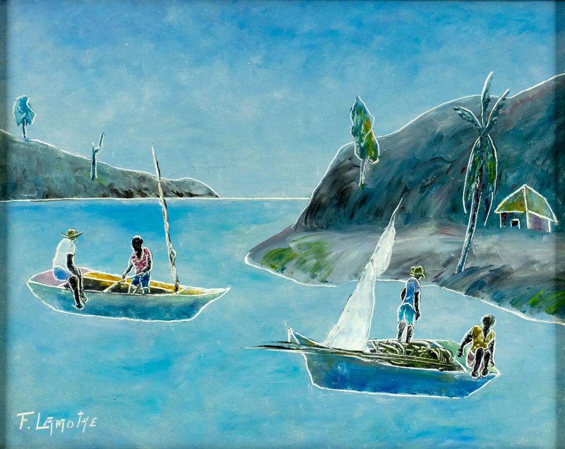 Fritz Lamothe (Haiti,1933-?) oil painting (1 of 13)