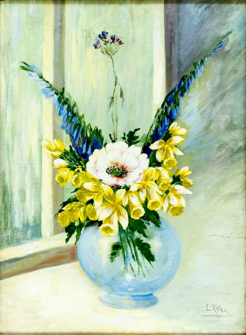 L Kohn (US,early 20C) oil painting antique (1 of 13)