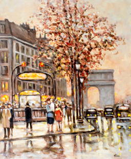 Matthew Miles (NY,1924-?) oil painting: ARTIST: Matthew Albert Miles (New York, 1924 - ???) TITLE: Paris Cityscape, France MEDIUM: oil on canvas CONDITION: Unstretched (In-House stretching available). Few minor
