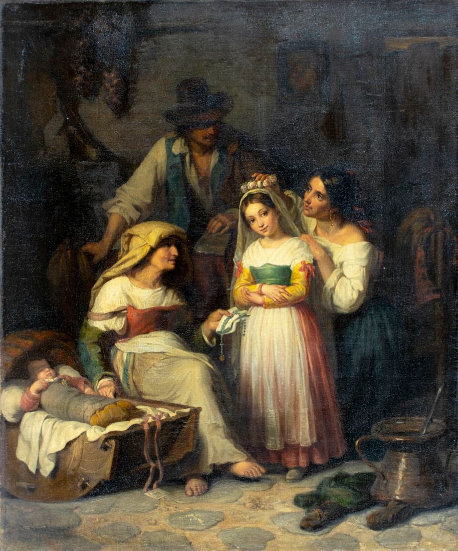 Giuseppe Mazzolini (Italy,1806-1876) oil painting antique (1 of 12)