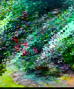Charles Mount (NY,1928-1995) oil painting: ARTIST: Charles Merrill Mount (New York, 1928 - 1995) TITLE: Sally in the Garden, Herbert Park, Dublin, Ireland (titled on label) YEAR: 1965 MEDIUM: oil on canvas
