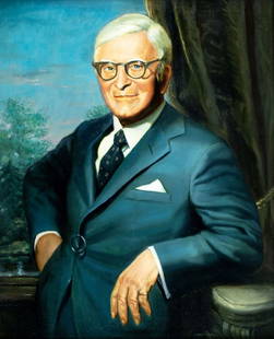Alton Tobey (CT,1914-2005) oil painting: ARTIST: Alton Stanley Tobey (Connecticut, 1914 - 2005) TITLE: Portrait of Baron Walter von Langendorff MEDIUM: oil on canvas CONDITION: Few very minor scratches/paint los