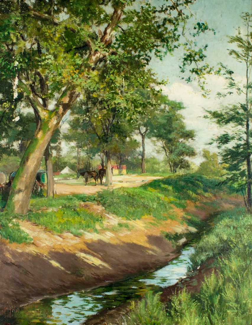 Charles Corwin (NY,CA,IL,1858-1938) oil painting antique (1 of 12)