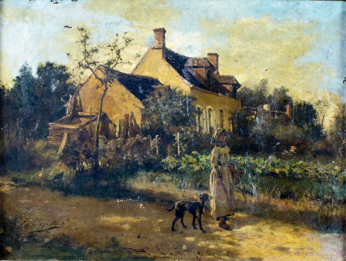 Evariste Carpentier (Belgium,France,1845-1922) oil painting antique (1 of 12)