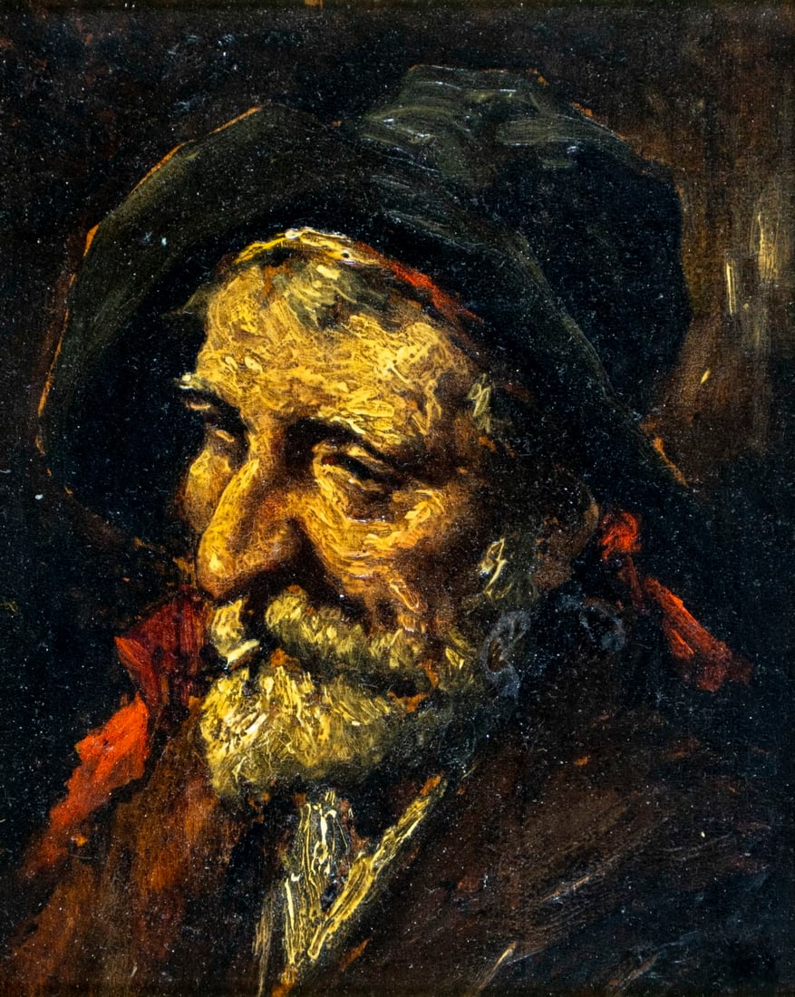 Antique early 20C European oil painting (1 of 12)