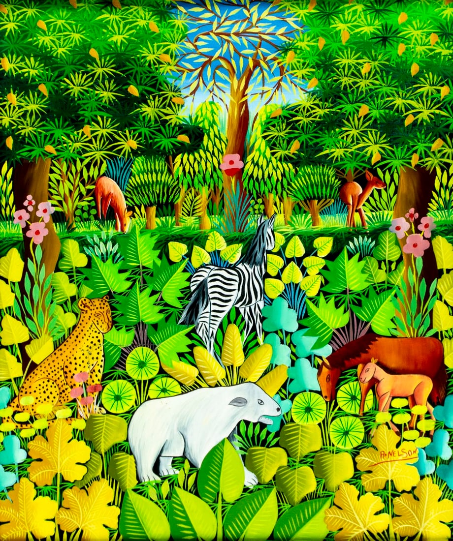 A Nelson (Haiti,20C) oil painting (1 of 12)