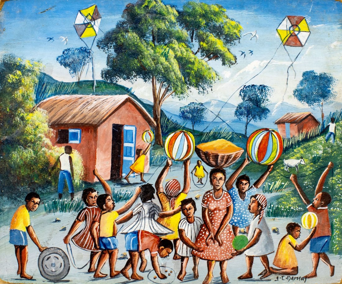 Jean Claude Damas (Haiti,b 1948) oil painting (1 of 12)