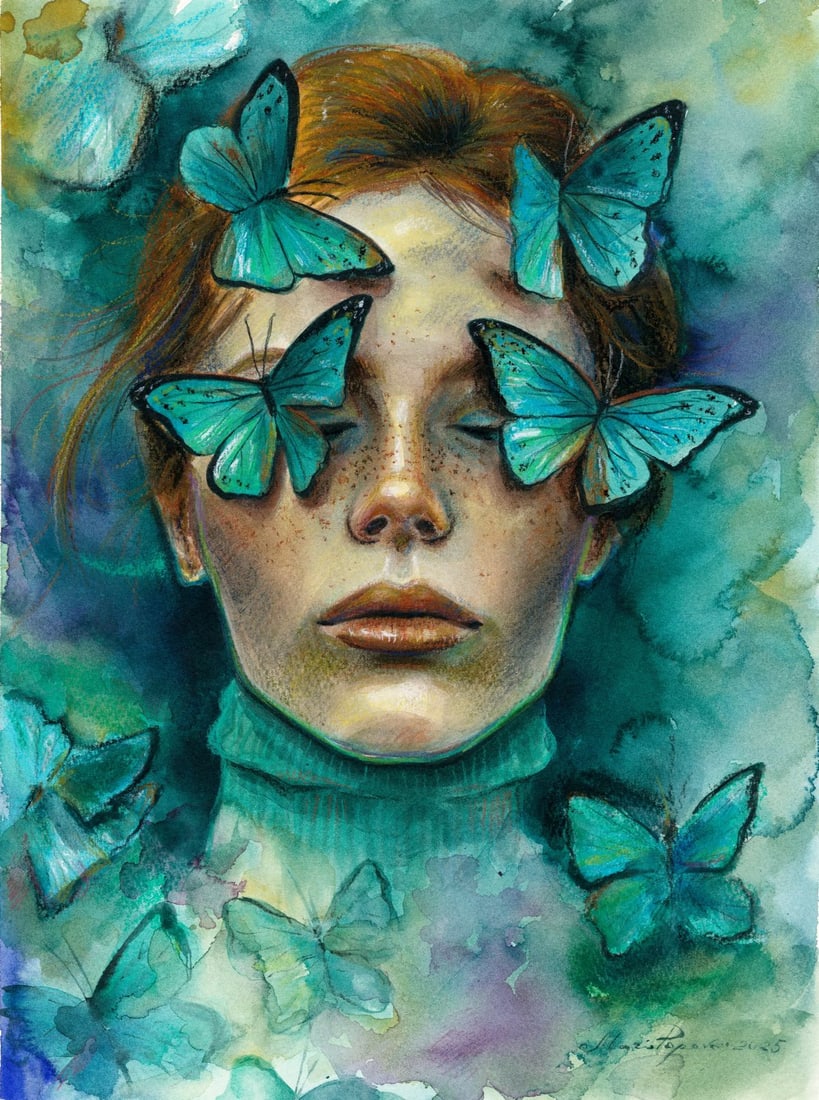 Maria Popova (Ukraine,b 1995) watercolor painting (1 of 12)