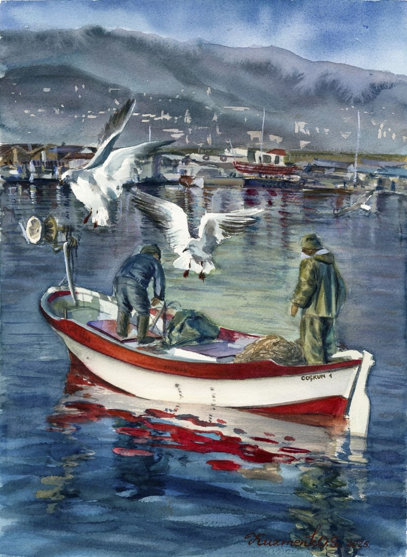 Sofia Kuzmenko (Ukraine,20/21C) watercolor painting (1 of 13)