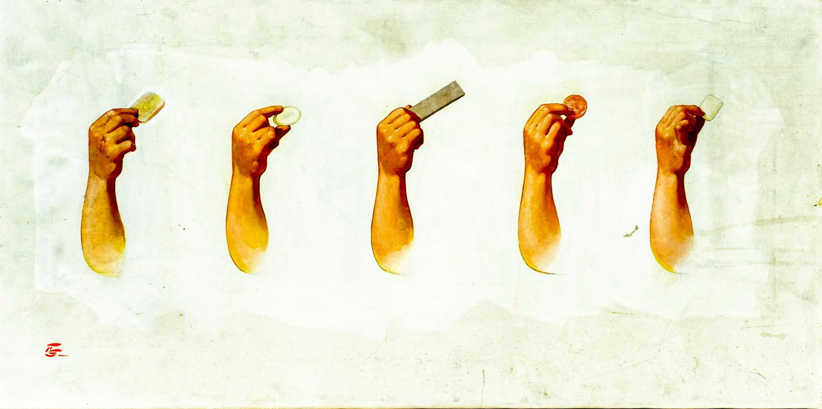 Antique early 20C oil painting signed (1 of 12)