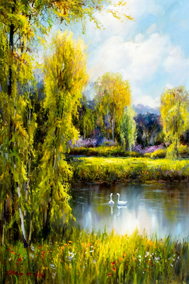 Sang M Lee (South Korea,US,b 1949) oil painting (1 of 13)