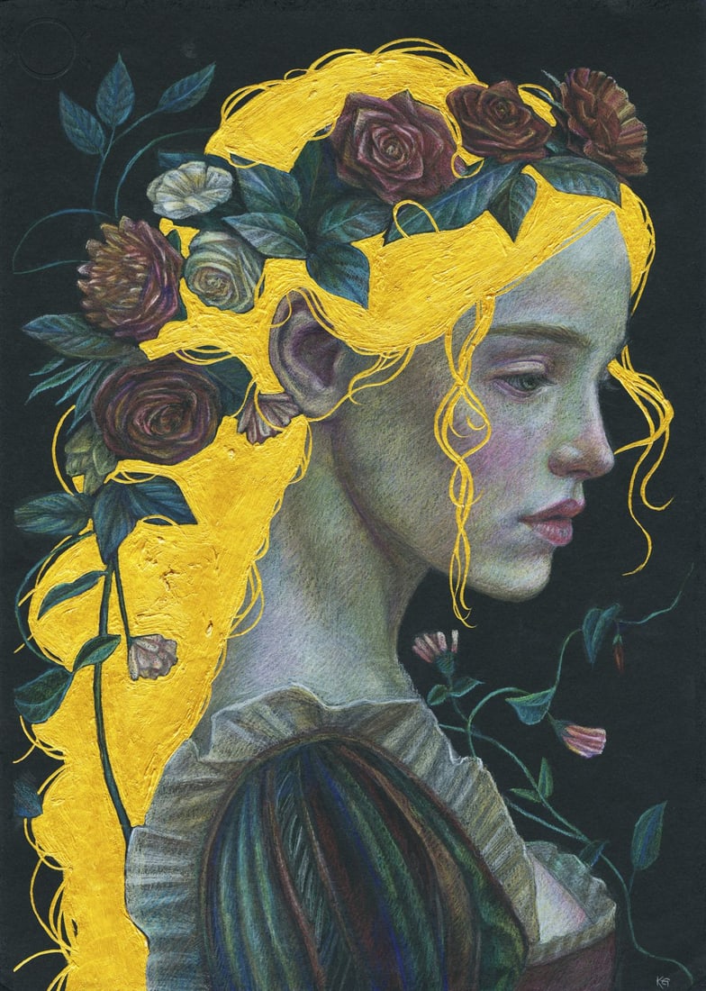 Katerina Grigorenko (Ukraine,b 1999) colored pencil painting (1 of 13)