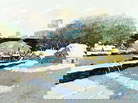 Law Kwok Leung (China,CA,NY,b 1954) oil painting: ARTIST: Law Kwok Leung (Chinese, California, New York, born 1954) TITLE: Winter Cityscape MEDIUM: oil on canvas CONDITION: Unstretched (In-House stretching available). Missi