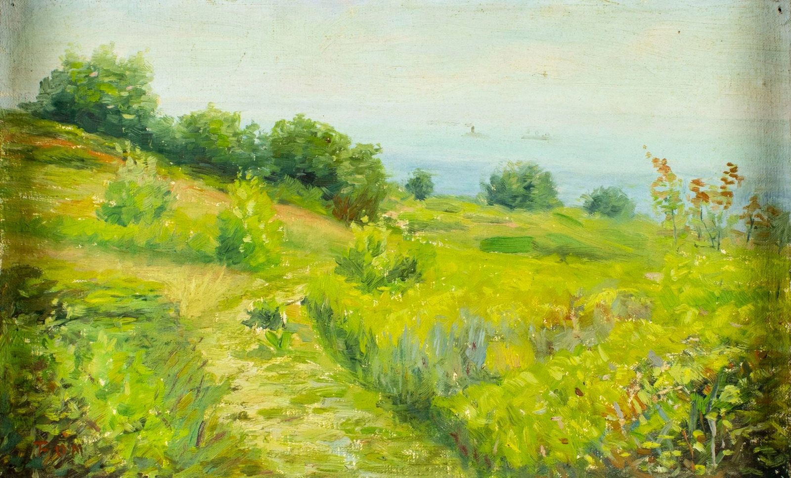 Antique early 20C European oil painting signed (1 of 13)