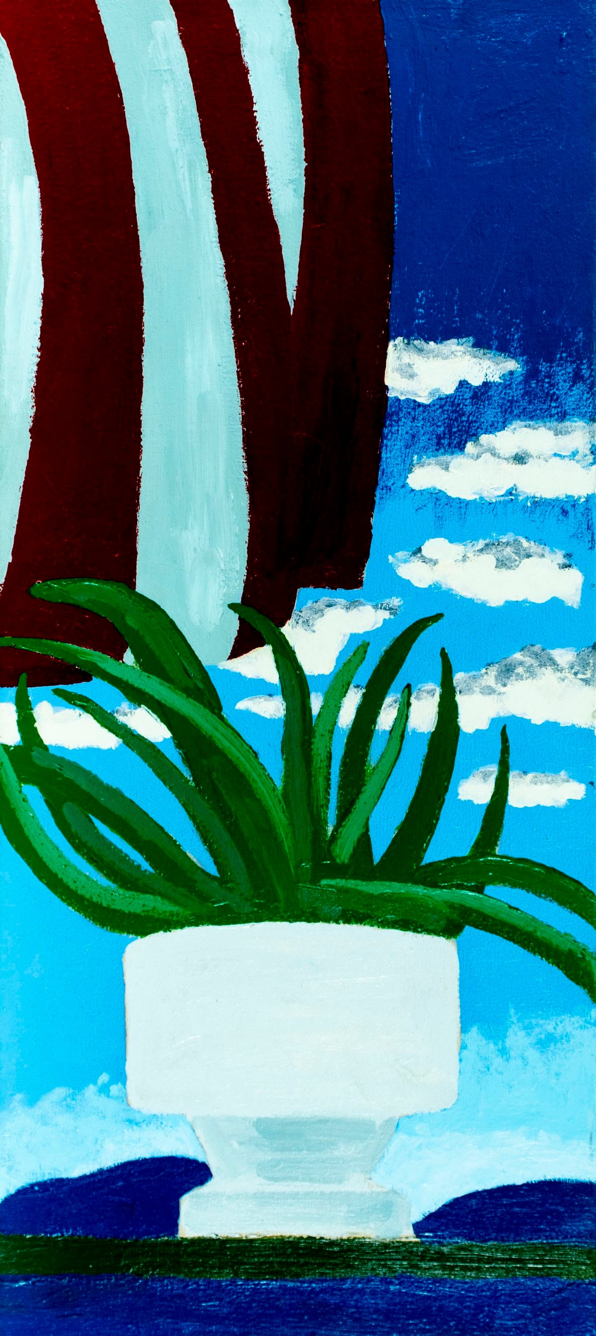 Edward Avedisian (NY,MA,1936-2007) oil painting: ARTIST: Edward Avedisian (New York, Massachusetts, 1936 - 2007) TITLE: Still Life with Flowerpot MEDIUM: oil on canvas CONDITION: Very good. No visible inpaint under UV li