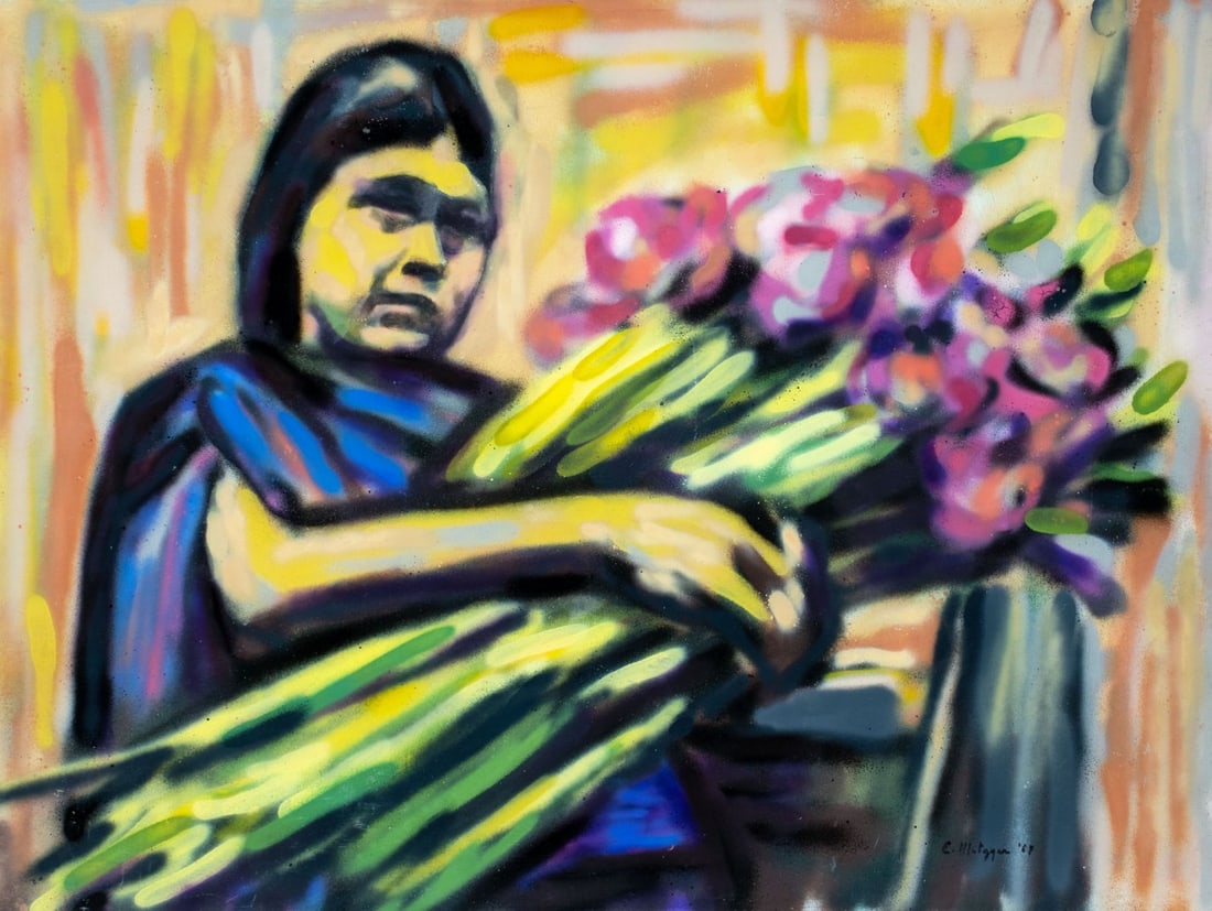 Evelyn Metzger (NY,Brazil,1911-2007) acrylic painting (1 of 12)