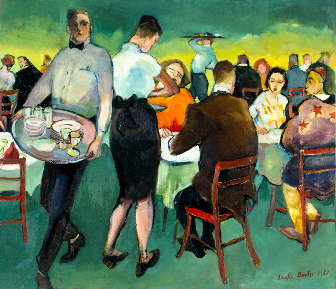 Leslie Bender (NY,born 1952) oil painting (1 of 12)