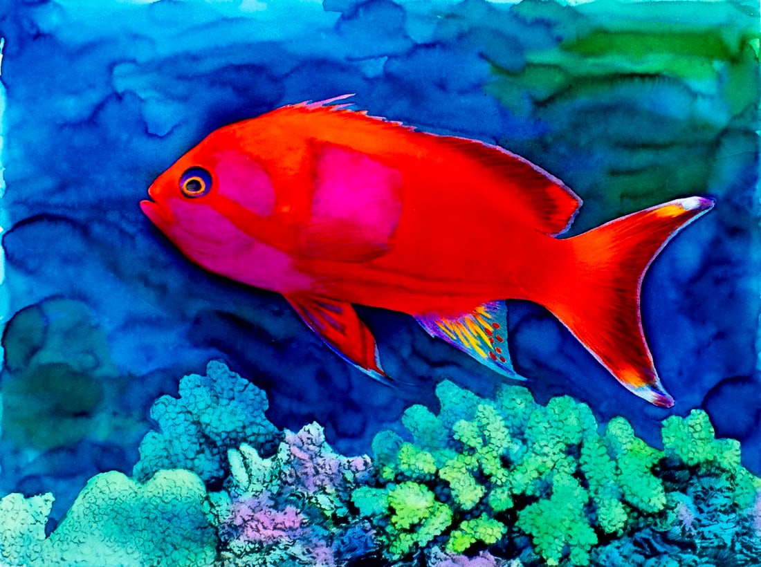 Chris Calle (US,b 1961) watercolor painting (1 of 13)