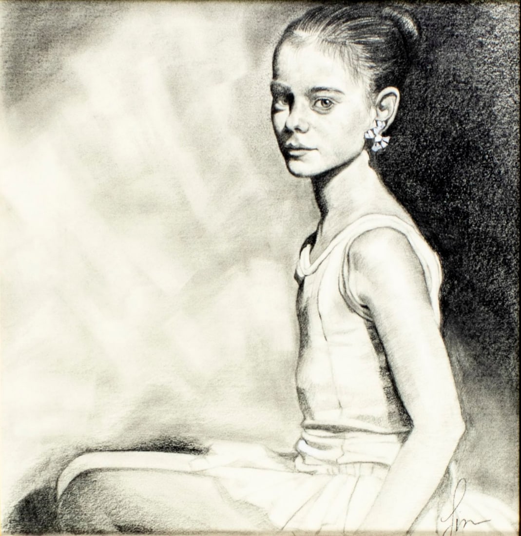 Lisa Homan-Conger (NM,20C) graphite painting (1 of 12)