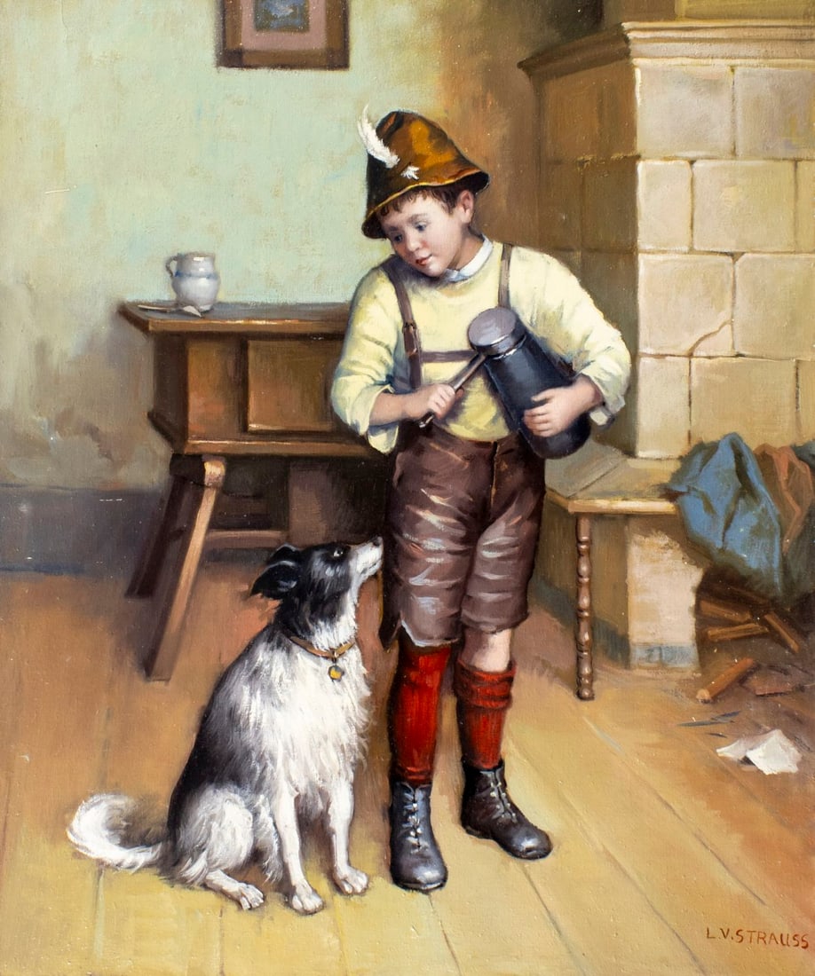 L V Strauss (German,20C) oil painting (1 of 13)