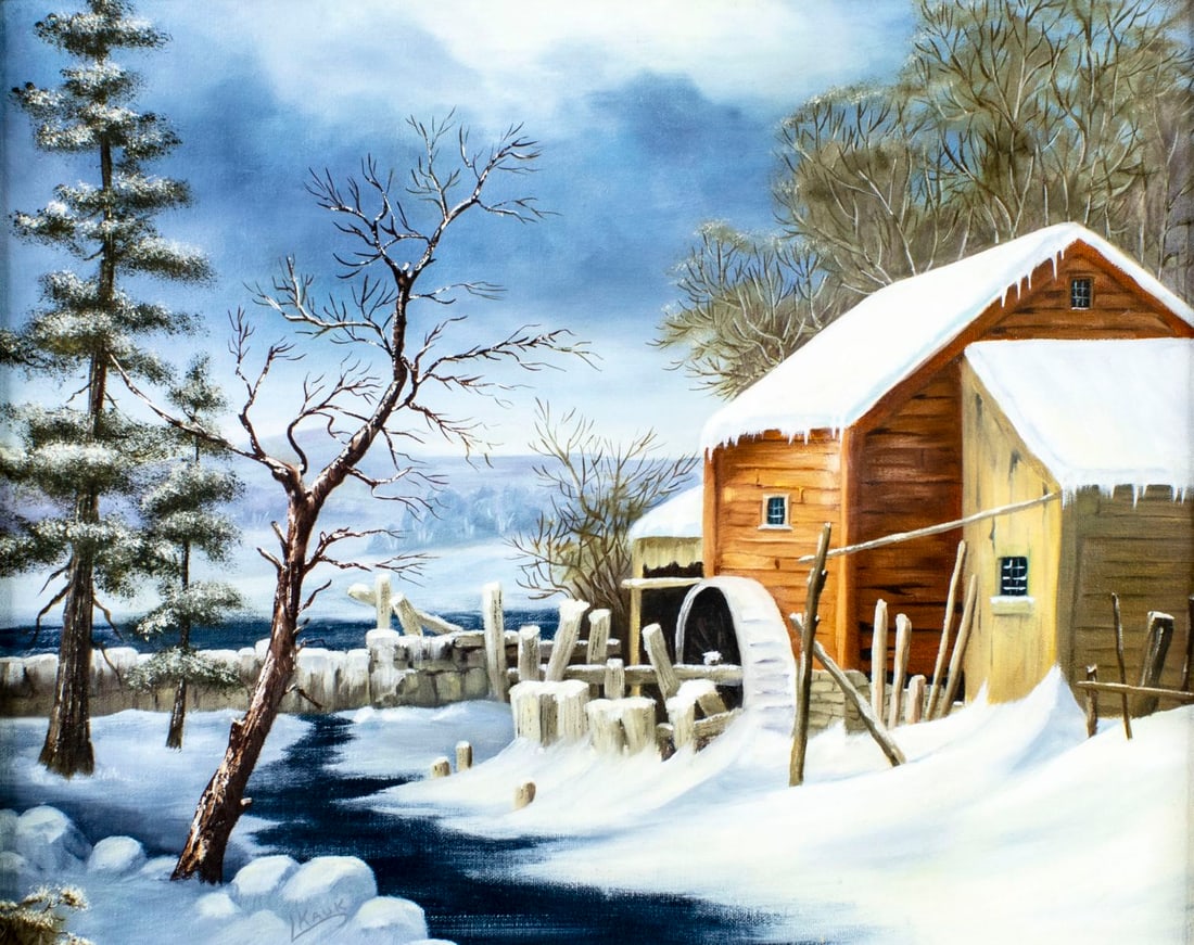 L Kauk (US,20C) oil painting (1 of 14)