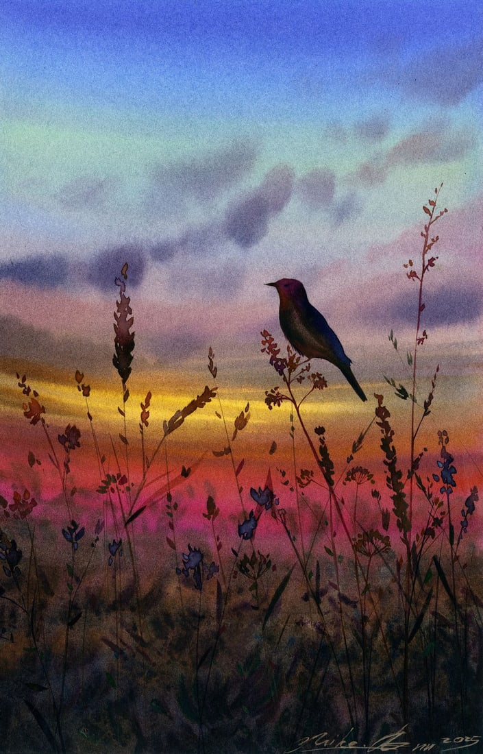 Mikhaylo Dmytriv (Ukraine,b 1997) watercolor painting (1 of 12)