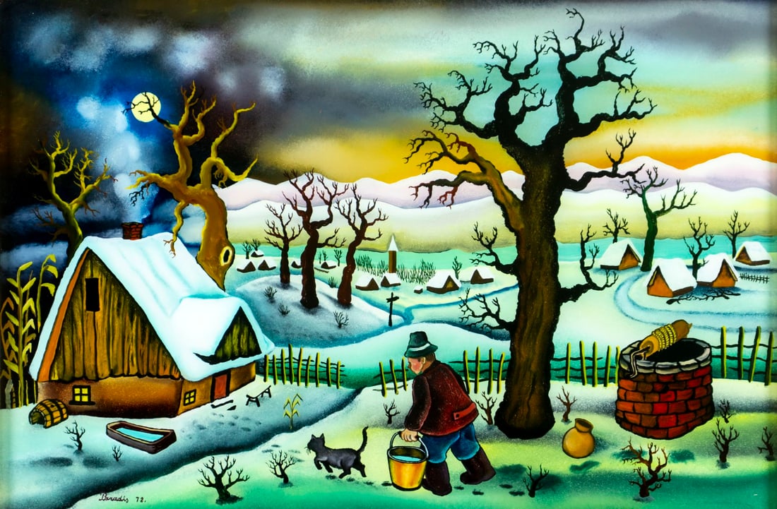 Branko Paradis (Croatia,NY,1942-2023) acrylic painting (1 of 12)